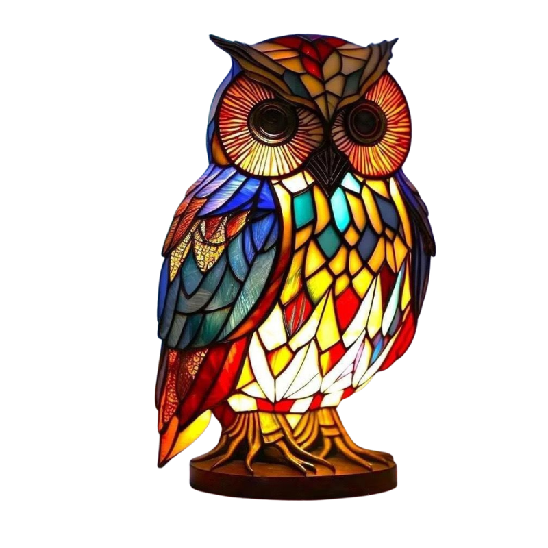 LED-tafellamp Kristallen Uil Vintage Decoratief met USB en Batterijvoeding voor Sfeervolle Woondecoratie