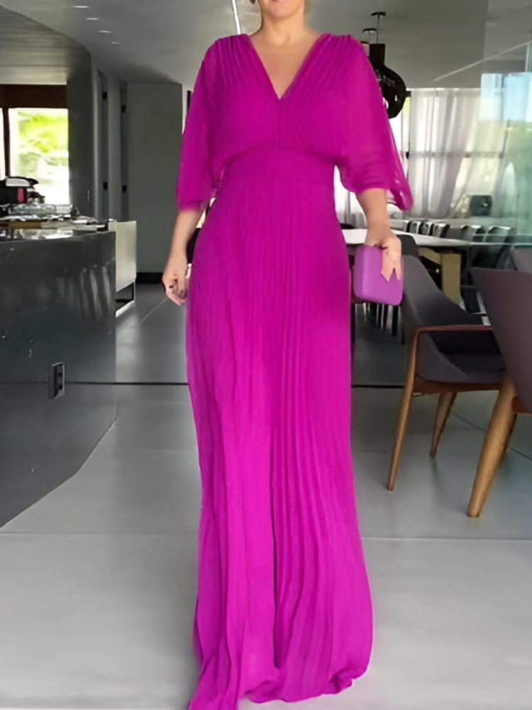 Klassieke Elegante Jurk Eénkleurig Design