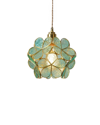 Handgemaakte Hanglamp met Acryl Bloem en IJzeren Frame Transparant Roze Blauw Beige voor Eetkamer Woonkamer Slaapkamer