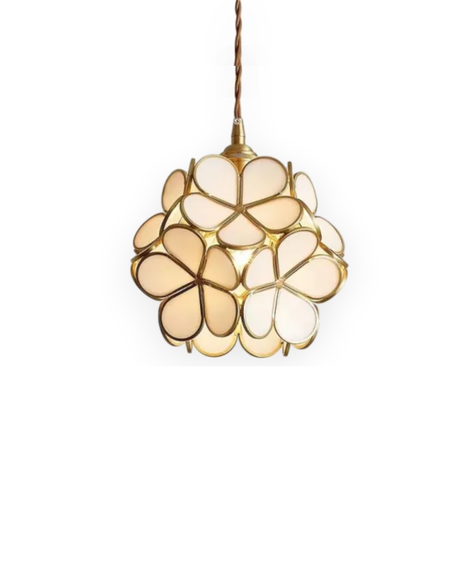Handgemaakte Hanglamp met Acryl Bloem en IJzeren Frame Transparant Roze Blauw Beige voor Eetkamer Woonkamer Slaapkamer