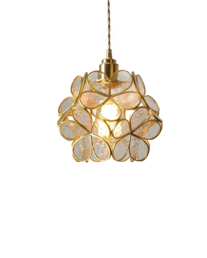 Handgemaakte Hanglamp met Acryl Bloem en IJzeren Frame Transparant Roze Blauw Beige voor Eetkamer Woonkamer Slaapkamer