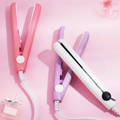 Compact Keramisch Haarstyler voor Krullen en Glad Haar met 3D-Platen Roze Paars Blauw Wit Groen Geel Snel Opwarmen 45 Seconden Instelbare Temperatuur Reisstyler