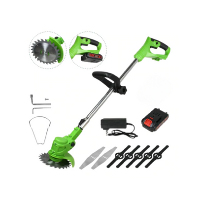Draadloze Grastrimmer 24V Elektrische Onkruidsnijder met 15cm Mesblad voor Gazons en Tuinranden