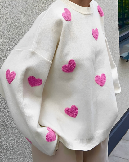 Dames Trui Ultra Zacht met Hartjes Trendy Design