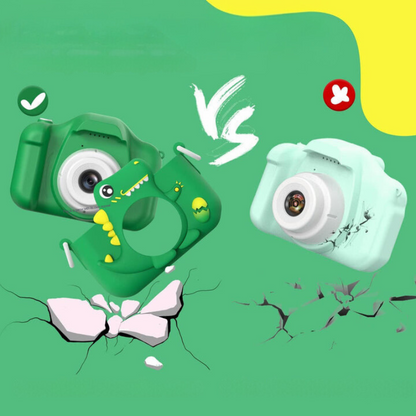 Kindercamera met Dinosaurusdesign – Fototoestel voor Jonge Ontdekkers met HD-Opname & Speelse Dino-Stickers