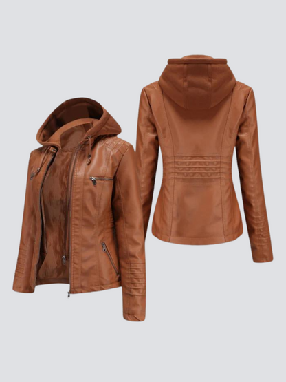 Leren Jas Comfortabel Zwart Dame - StudioMarella