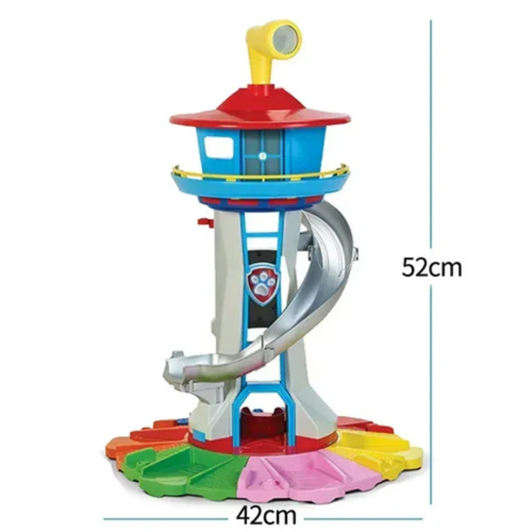 Speelgoed Auto Set Met Glijbaan En Uitkijktoren Kunststof 52x42cm Met Figuren Vanaf 4 Jaar
