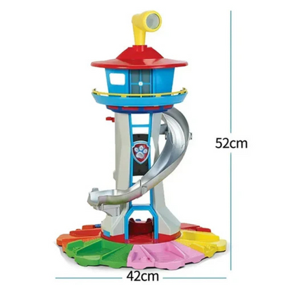 Speelgoed Auto Set Met Glijbaan En Uitkijktoren Kunststof 52x42cm Met Figuren Vanaf 4 Jaar