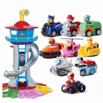 Speelgoedauto Raceset met Glijbaan en Uitkijktoren - Interactief Racecircuit voor Kinderen 4+ - 52x42 cm