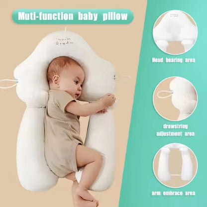 Ergonomisch Babykussen met Hoofdondersteuning Katoenen Wiegkussen Pasgeboren