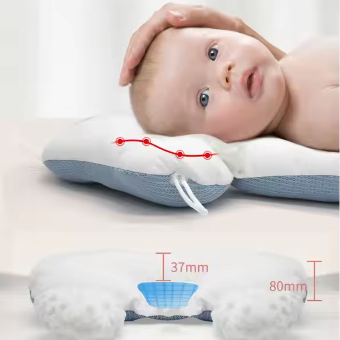 Ergonomisch Babykussen met Hoofdondersteuning Katoenen Wiegkussen Pasgeboren