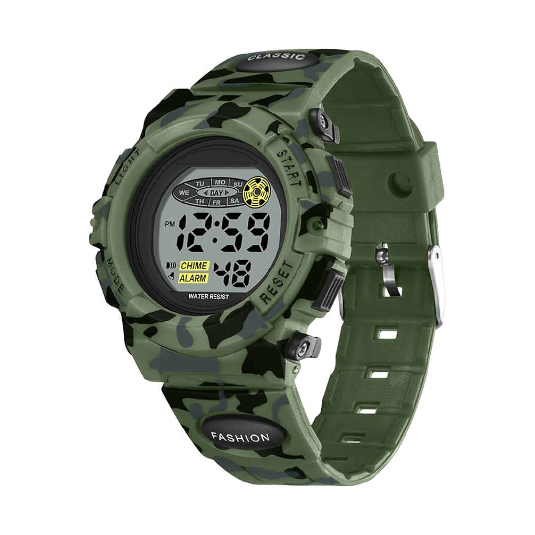 Digitaal Kinderhorloge Waterdicht & Stoßvastig – Datum Alarm Stopwatch Functie – Leerzame Sportuhr met Verlichting – PU Siliconen Band Jongens Meisjes 6-15 Jaar