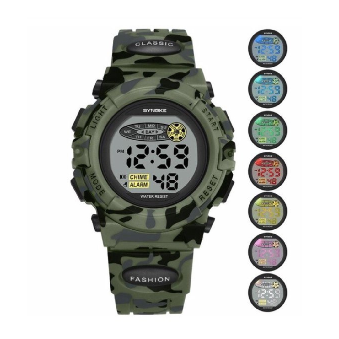 Digitaal Kinderhorloge Waterdicht & Stoßvastig – Datum Alarm Stopwatch Functie – Leerzame Sportuhr met Verlichting – PU Siliconen Band Jongens Meisjes 6-15 Jaar