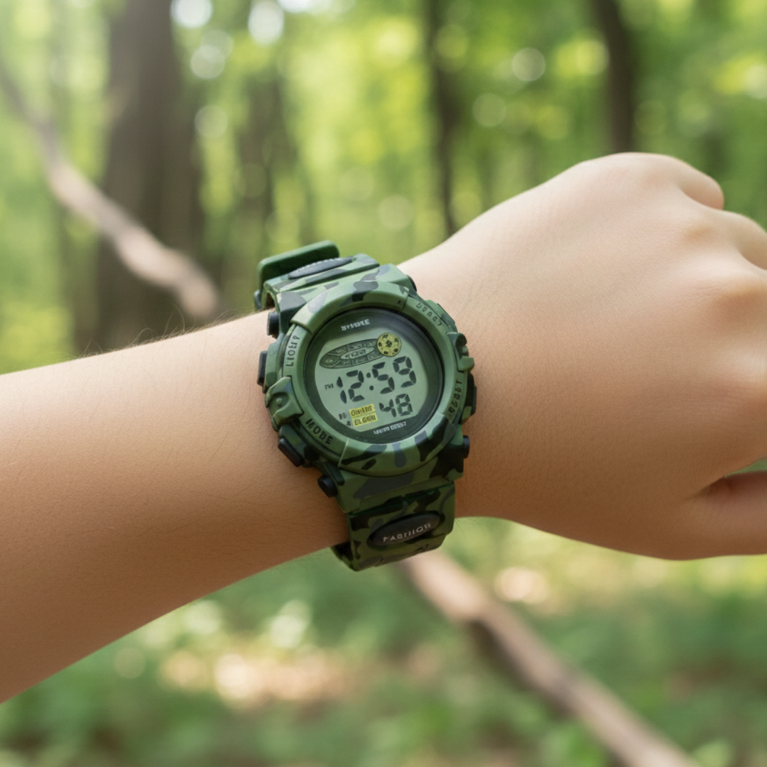 Digitaal Kinderhorloge Waterdicht & Stoßvastig – Datum Alarm Stopwatch Functie – Leerzame Sportuhr met Verlichting – PU Siliconen Band Jongens Meisjes 6-15 Jaar