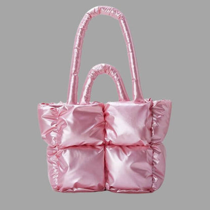 Puffer Draagtas Metallic met Ruches en Crossbodyband