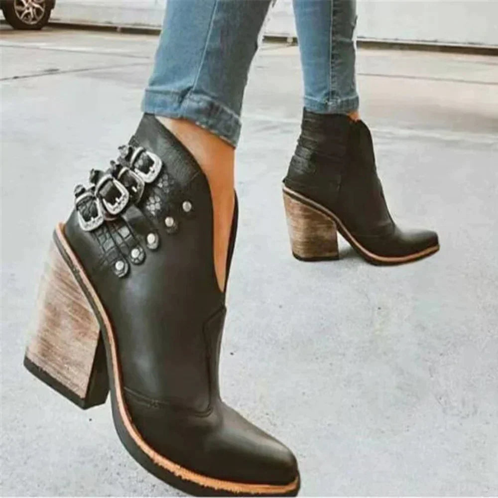 Studded Laarzen Grote Gesp Stoer Design