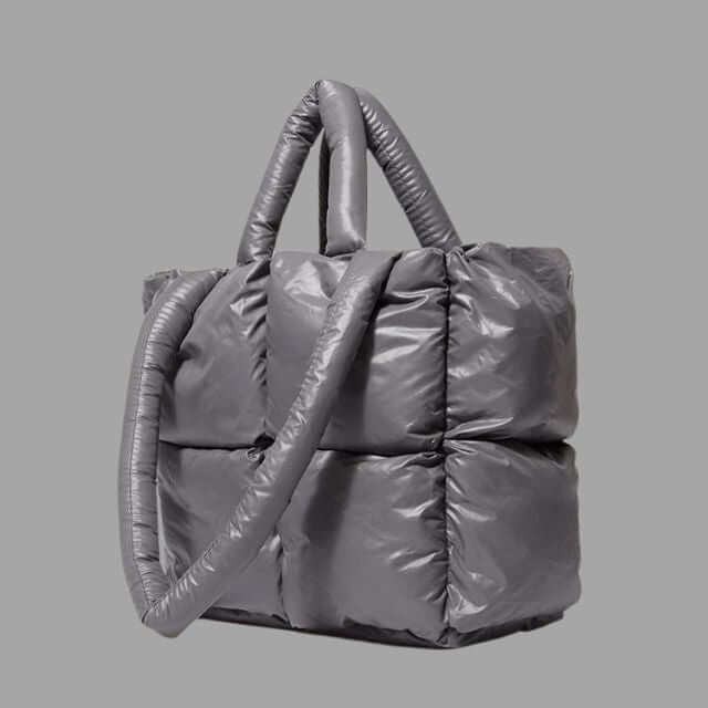 Puffer Draagtas Metallic met Ruches en Crossbodyband