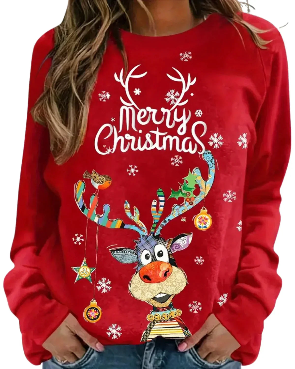Kersttrui Warm Rood Groen Glans - StudioMarella