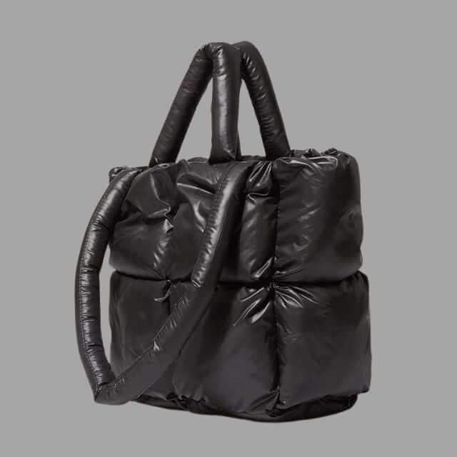 Crossbody Draagtas Puffer Met Ruches Metallic Look