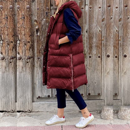 Dames Bodywarmer Warm en Gewatteerd met Capuchon