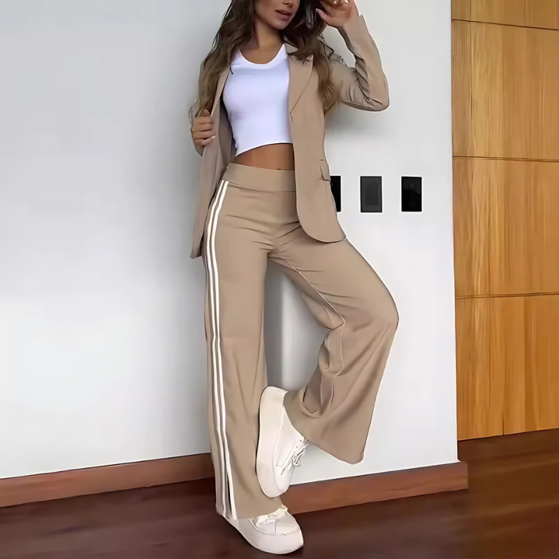 Vrouwelijke Blazer Broek Set Comfortabel en Stijlvol