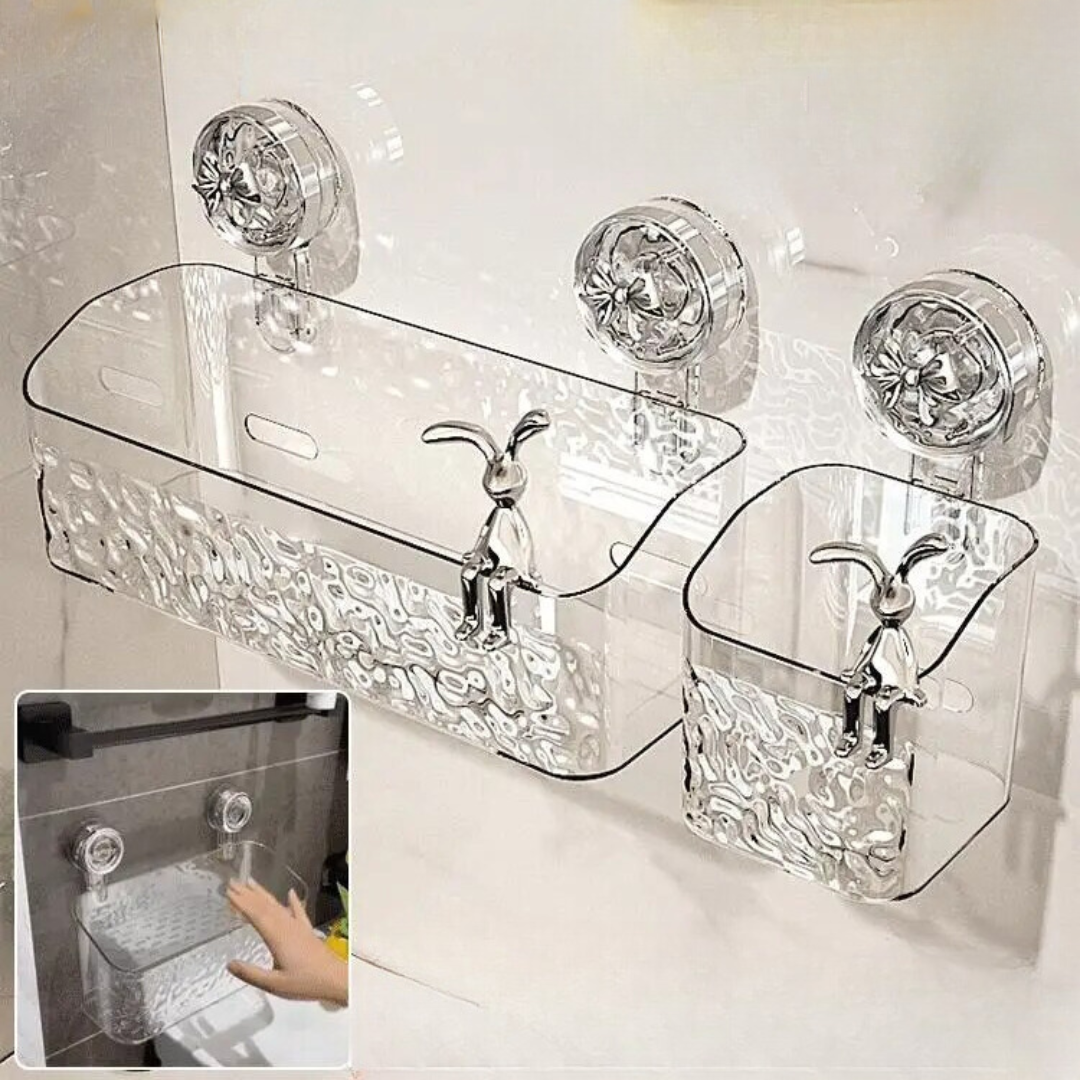 Opbergmand met Zuignappen – Badkamer Organizer Zonder Boren voor Douche en Keuken