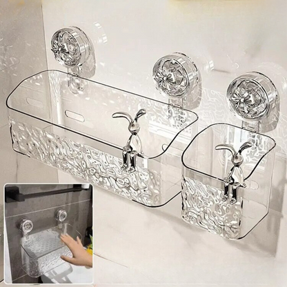 Opbergmand met Zuignappen – Badkamer Organizer Zonder Boren voor Douche en Keuken