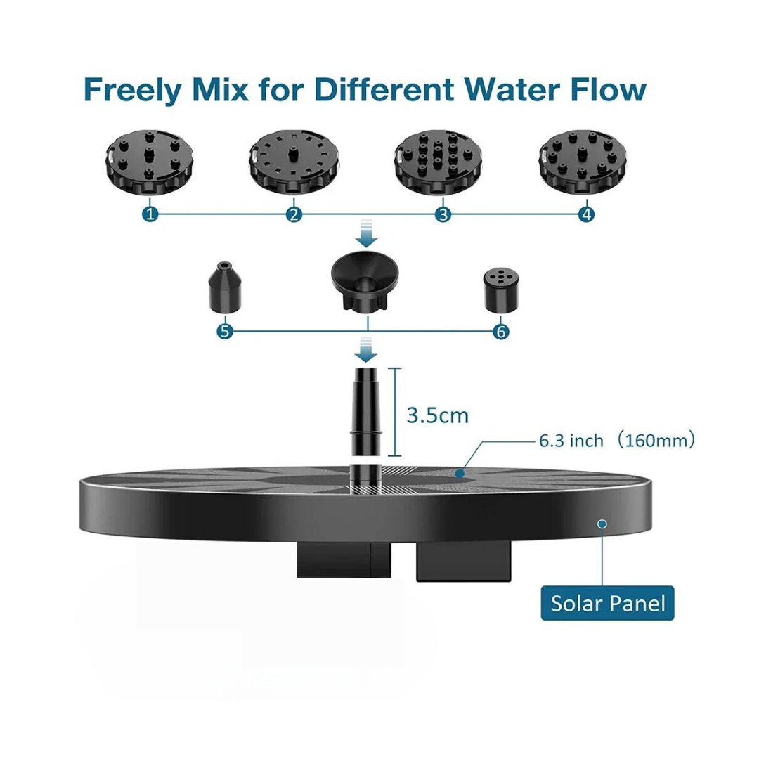 Zonne-energie Tuinfontein met Drijvend Design – Milieuvriendelijke Waterornament voor Vijver en Tuindecoratie