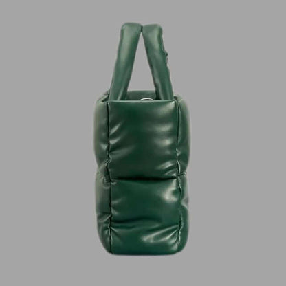 Crossbody Draagtas Puffer Met Ruches Metallic Look