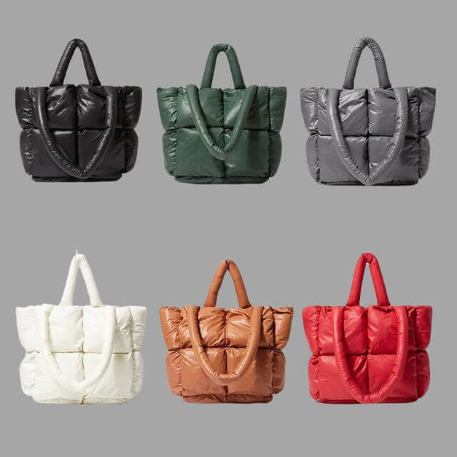 Crossbody Draagtas Puffer Met Ruches Metallic Look