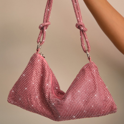 Luxe Schouder tas met Ketting Sluiting Glanzend Leer