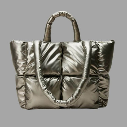 Crossbody Draagtas Puffer Met Ruches Metallic Look