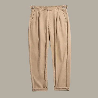 Chino Broek Met Plooide Voorkant en Klassieke Stijl