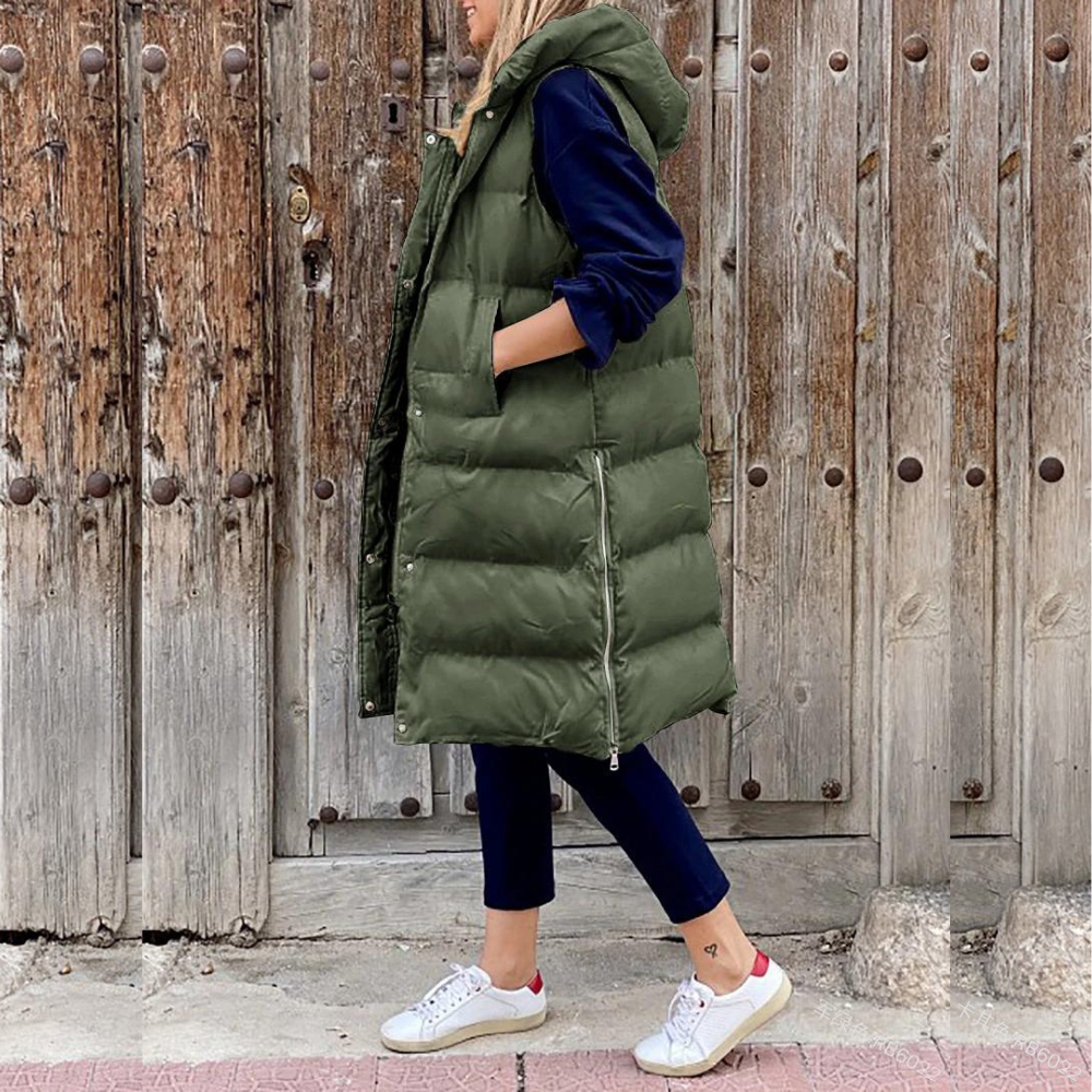 Dames Bodywarmer Warm en Gewatteerd met Capuchon