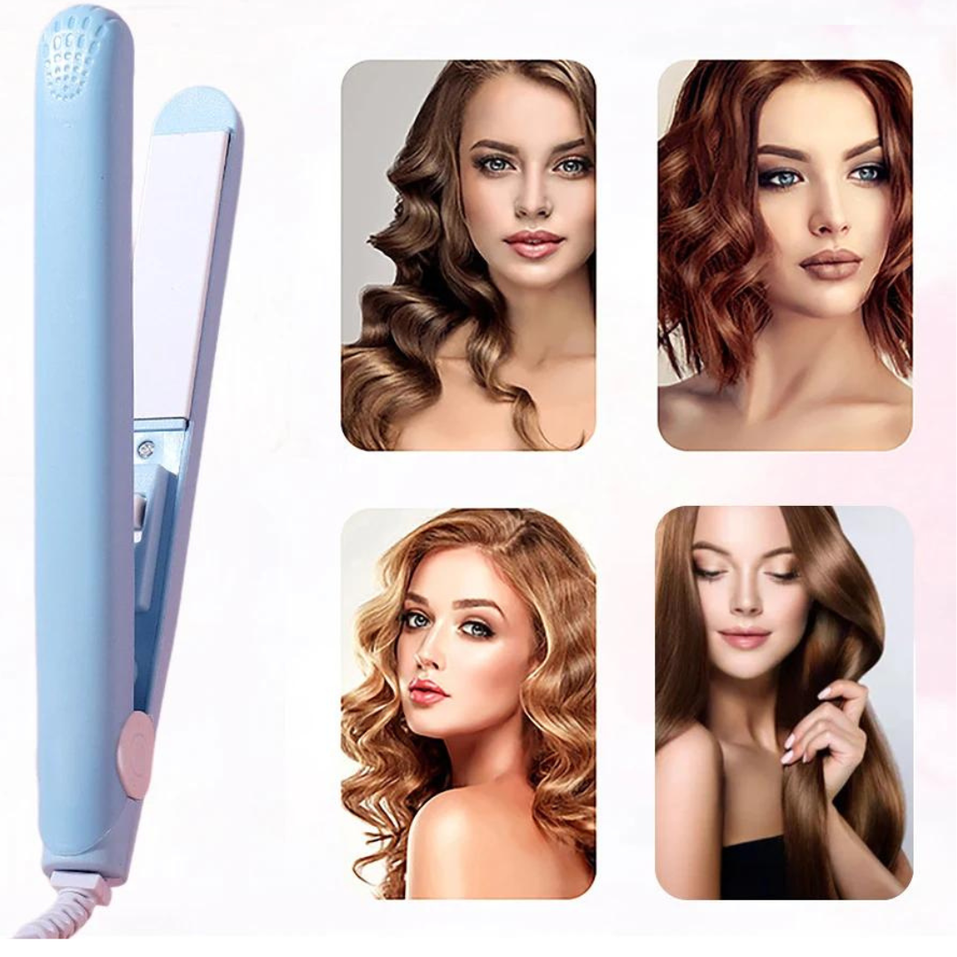 Compact Keramisch Haarstyler voor Krullen en Glad Haar met 3D-Platen Roze Paars Blauw Wit Groen Geel Snel Opwarmen 45 Seconden Instelbare Temperatuur Reisstyler