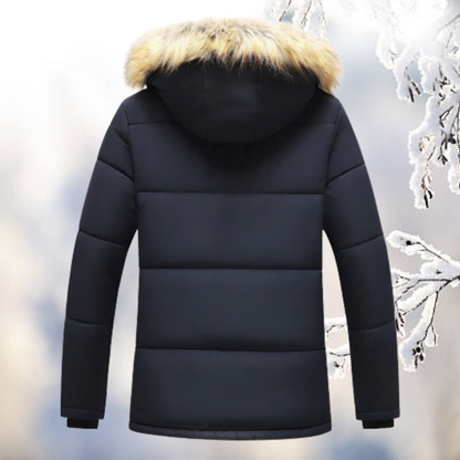 Parka Jas met Kap en Bontkraag Luxe Design