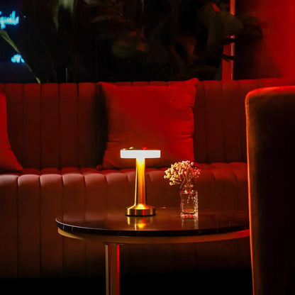 Tafellamp Draadloos Oplaadbaar Dimbaar Metaal LED 3 Lichtkleuren USB-C Goud Zilver Zwart Retro Restaurant Bar Nachtkastje Sfeerlamp Draagbaar