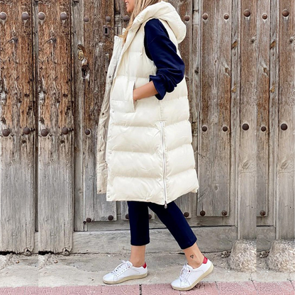 Dames Bodywarmer Mouwloos Warm Met Capuchon - StudioMarella