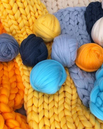 Handgebreid Chunky Plaid – Dik Gebreide Deken in Zachte Chenille voor Bank en Bed