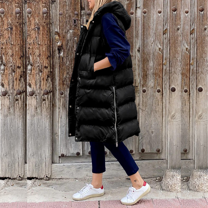 Dames Bodywarmer Warm en Gewatteerd met Capuchon