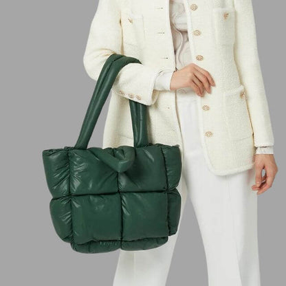 Crossbody Draagtas Puffer Met Ruches Metallic Look
