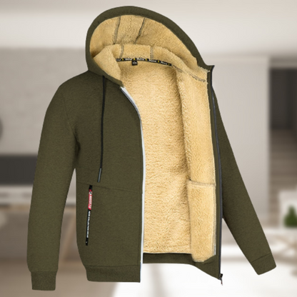 Hooded jas voor mannen zwart klassiek design