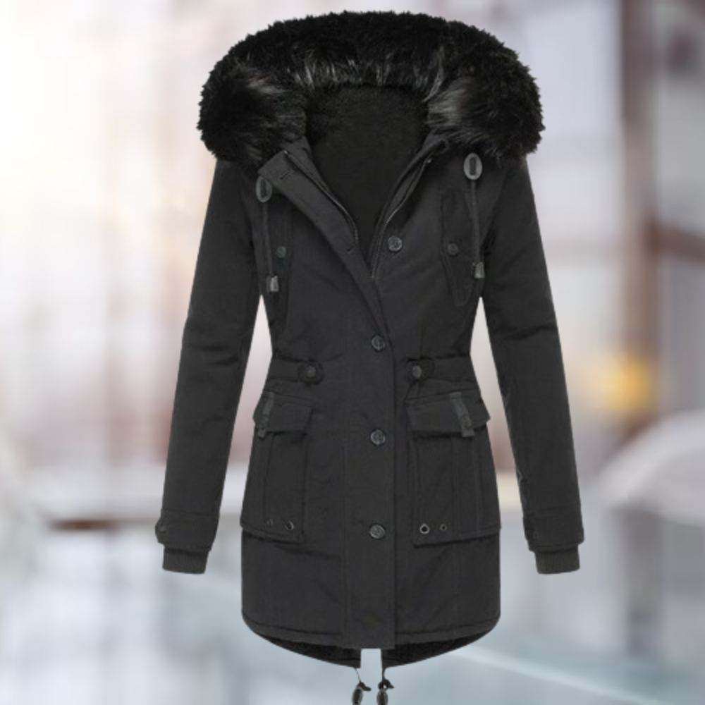 Verena | Elegante Coat met Wolcol van Katoen