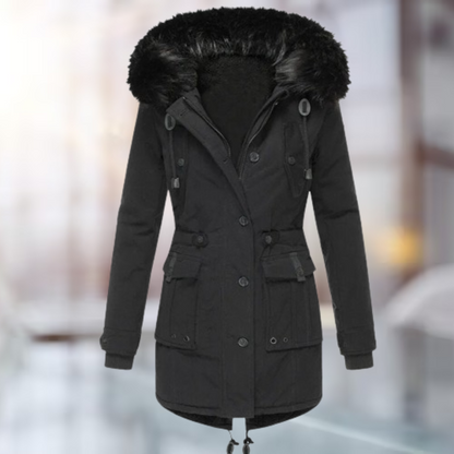 Verena | Elegante Coat met Wolcol van Katoen