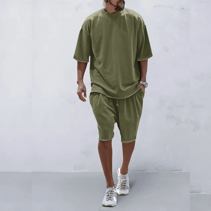 Heren Zomer Set Oversized T-shirt en Shorts Comfortabel - StudioMarella