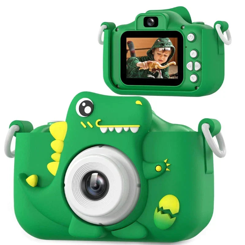 Kindercamera met Dinosaurusdesign – Fototoestel voor Jonge Ontdekkers met HD-Opname & Speelse Dino-Stickers
