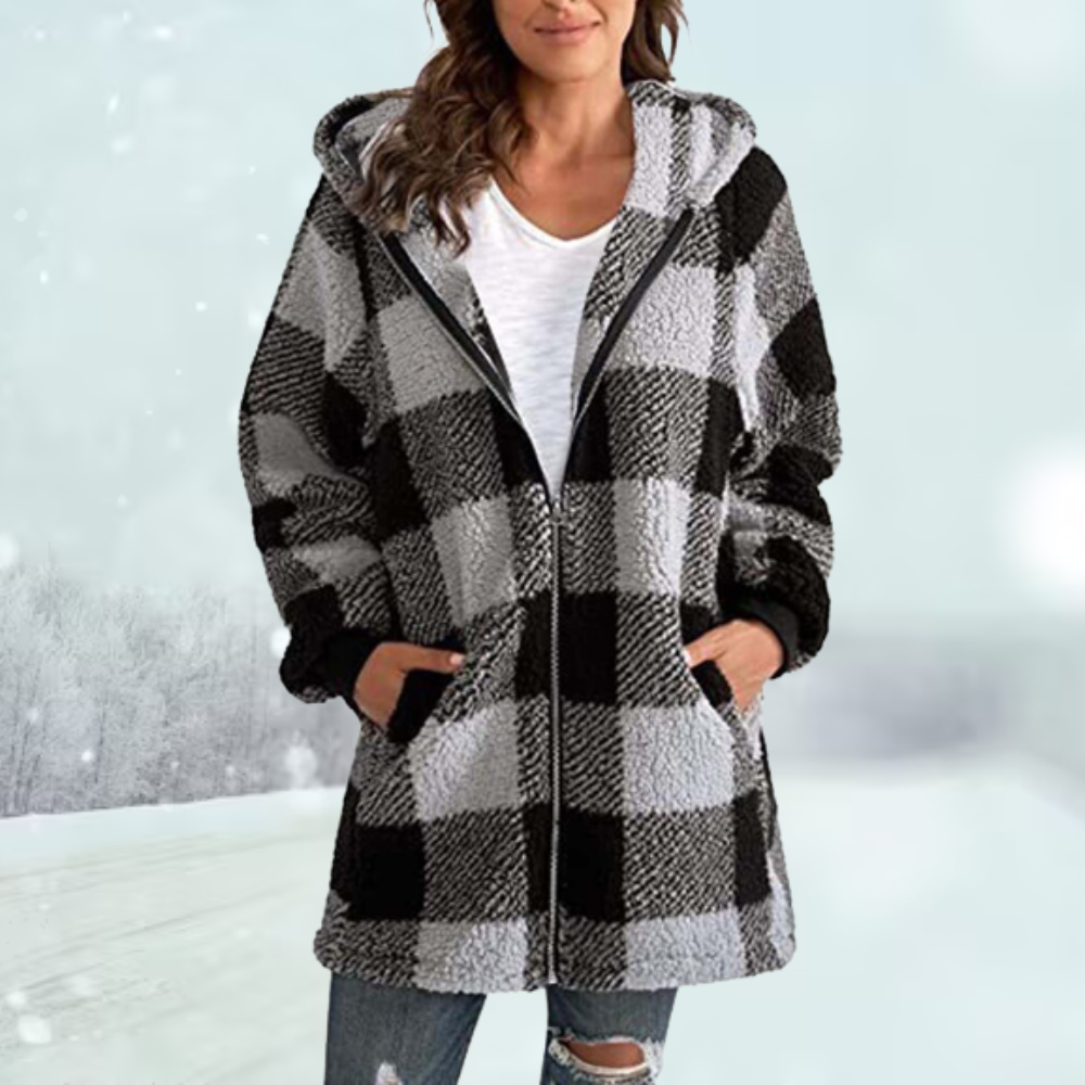 Mila | Warme Winterjas met Kap voor Vrouw