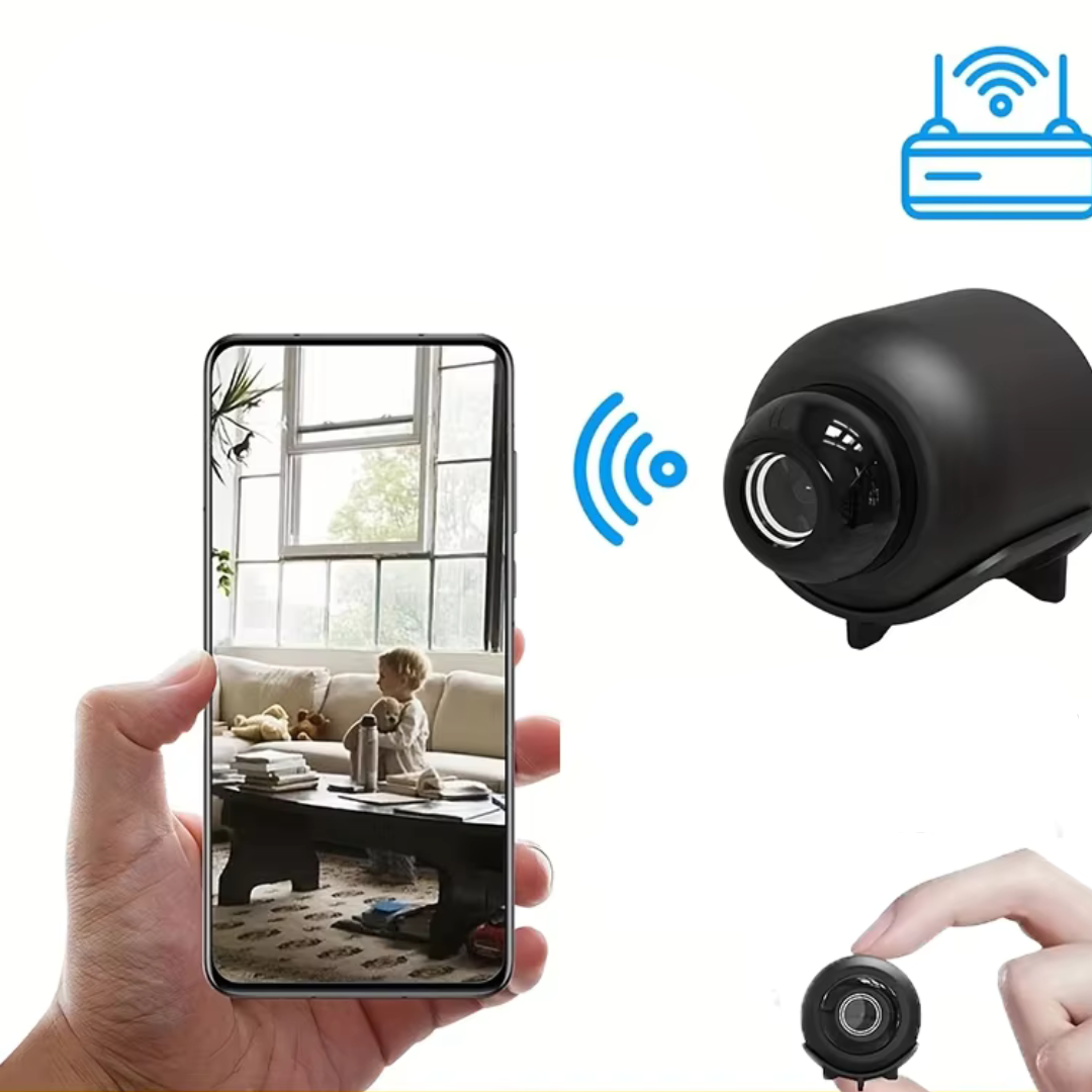 WiFi Beveiligingscamera met Nachtzicht en Bewegingsdetectie – Compacte Mini Bewakingscamera voor Thuis en Kantoor