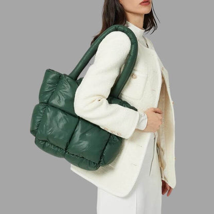 Crossbody Draagtas Puffer Met Ruches Metallic Look
