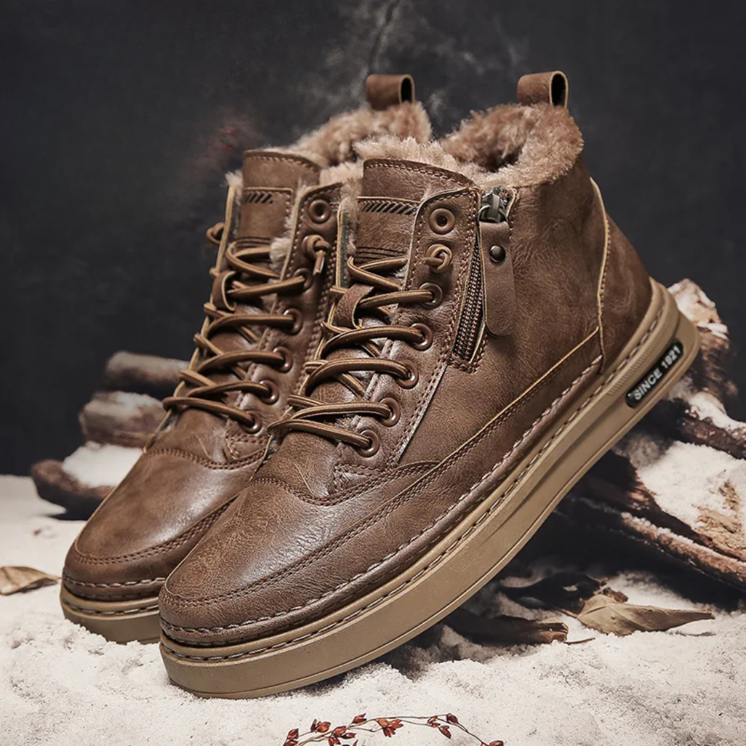 Herenboots Waterdicht Leren Boots met Warme Voering - StudioMarella